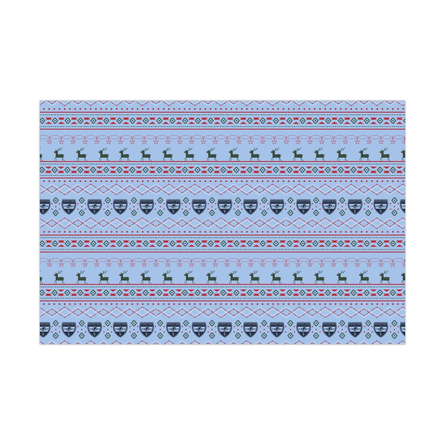 Holiday Gift Wrap (Reindeer: Light Blue Pattern)