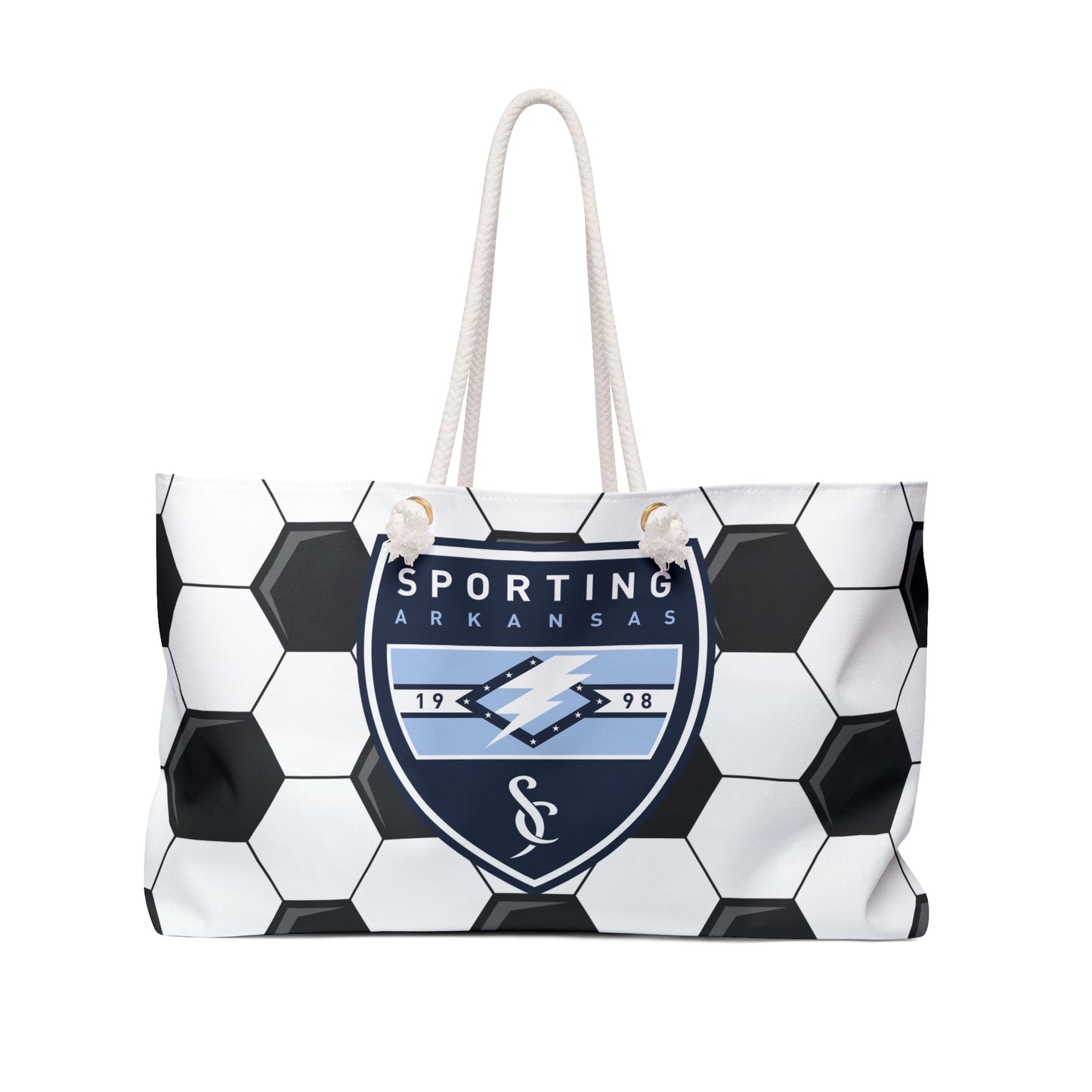 Weekender Tote Bag (Soccer Ball Pattern)