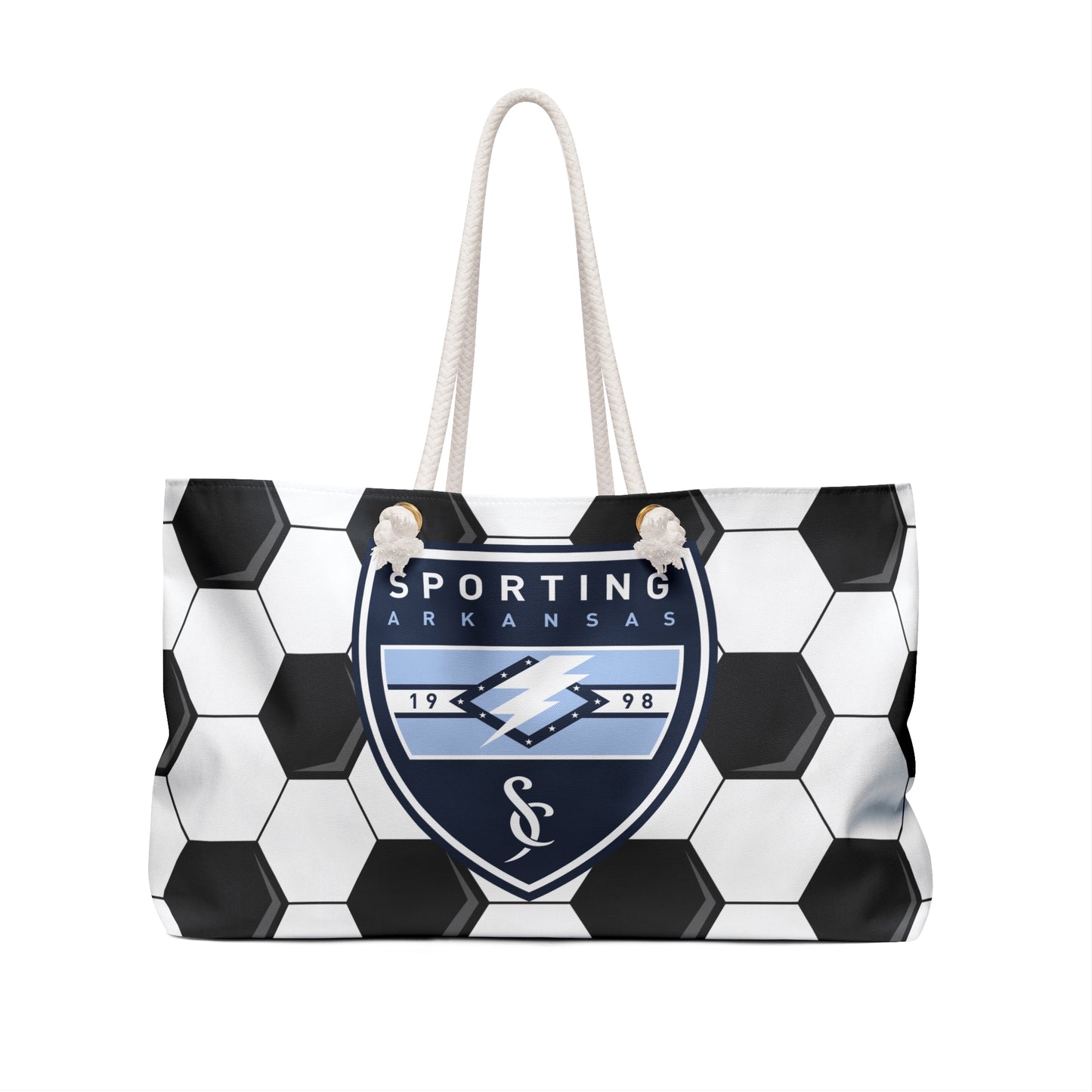Weekender Tote Bag (Soccer Ball Pattern)