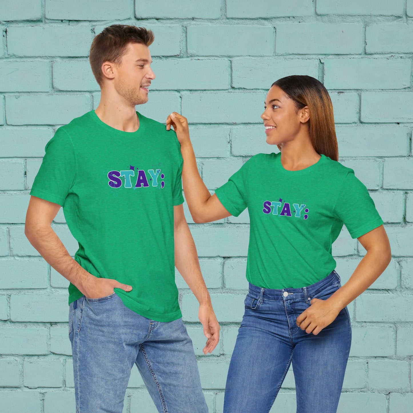 Bella+Canvas T-Shirt (SS) Stay; Teal|Purple