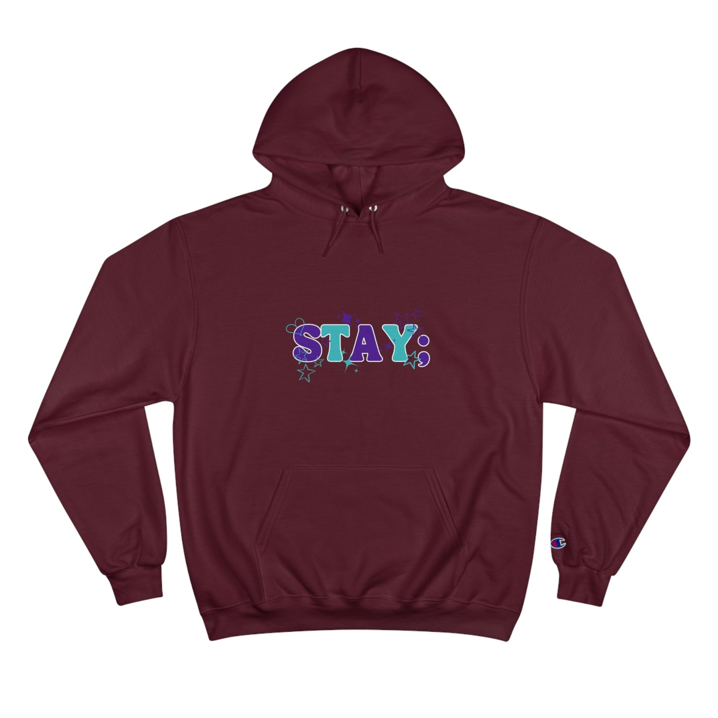 Stay; Breathe (Teal/Purple) Champion Hoodie (S700)