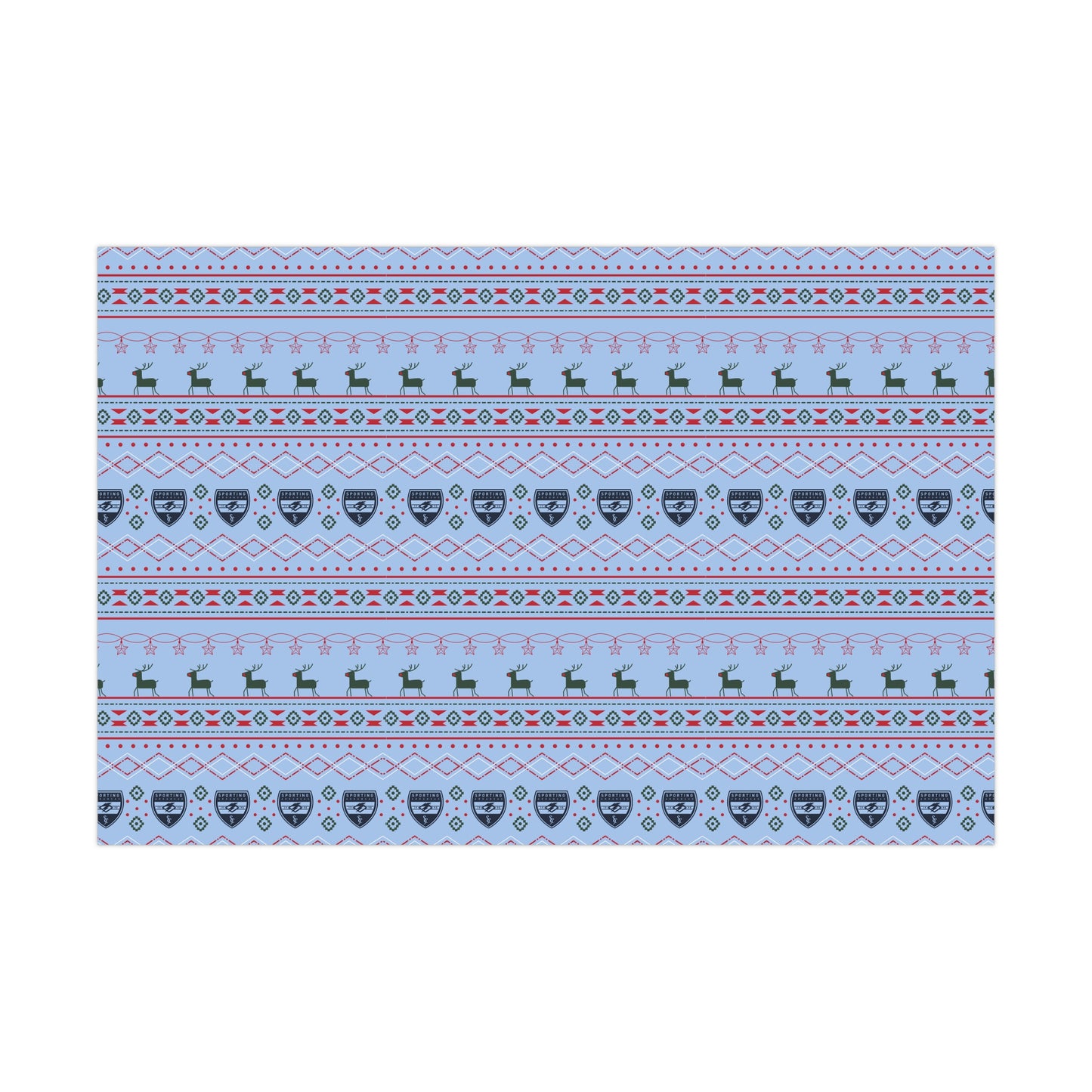 Holiday Gift Wrap  (Reindeer: Light Blue Pattern)