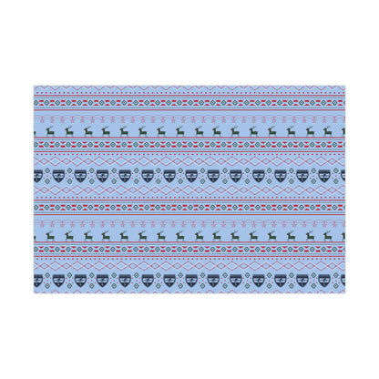 Holiday Gift Wrap  (Reindeer: Light Blue Pattern)