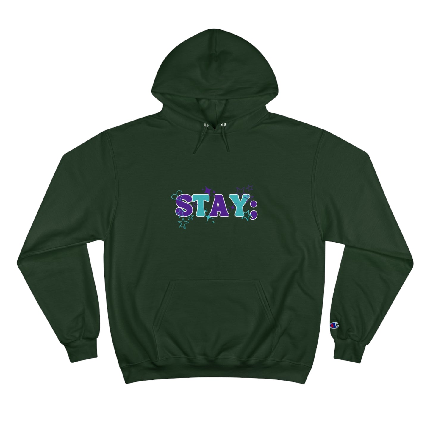 Stay; Breathe (Teal/Purple) Champion Hoodie (S700)