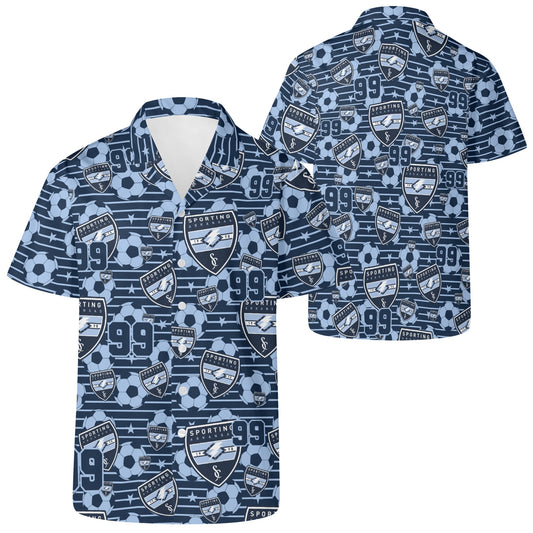 CUSTOM:  Hawaiian Shirt  (Soccer Ball Pattern) [Player Number]