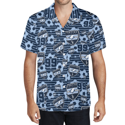 CUSTOM:  Hawaiian Shirt  (Soccer Ball Pattern) [Player Number]