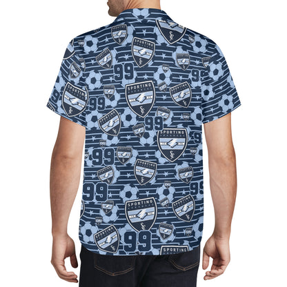 CUSTOM:  Hawaiian Shirt  (Soccer Ball Pattern) [Player Number]