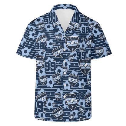 CUSTOM:  Hawaiian Shirt  (Soccer Ball Pattern) [Player Number]