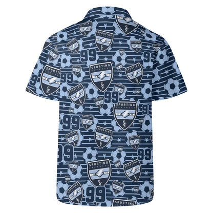 CUSTOM:  Hawaiian Shirt  (Soccer Ball Pattern) [Player Number]