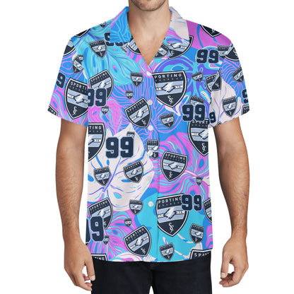 CUSTOM:  Hawaiian Shirt  (Neon Floral) [Player Number]