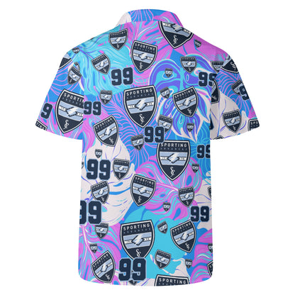 CUSTOM:  Hawaiian Shirt  (Neon Floral) [Player Number]