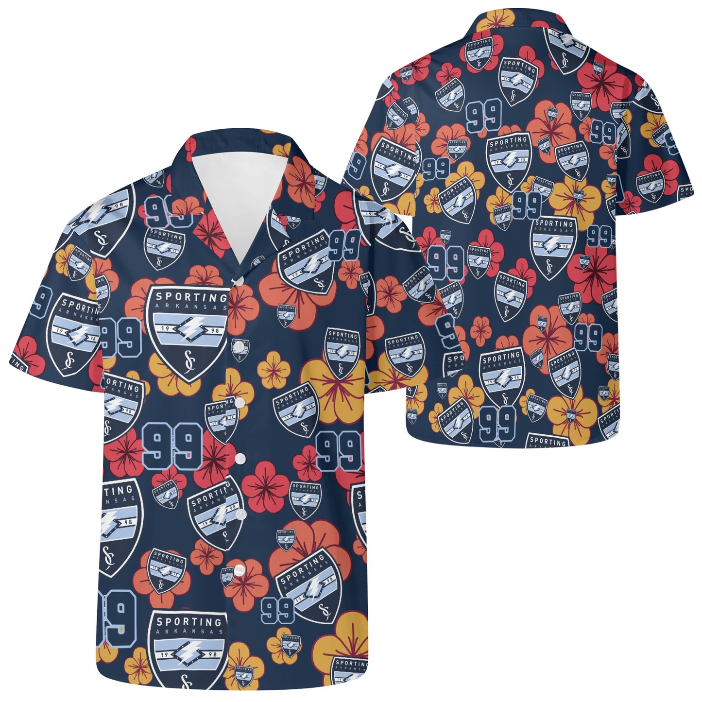 CUSTOM:  Hawaiian Shirt  (Floral) [Player Number]