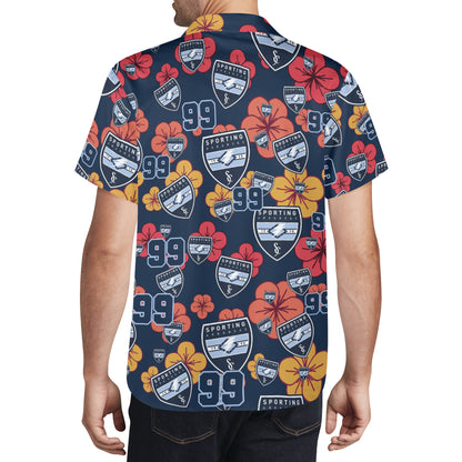 CUSTOM:  Hawaiian Shirt  (Floral) [Player Number]