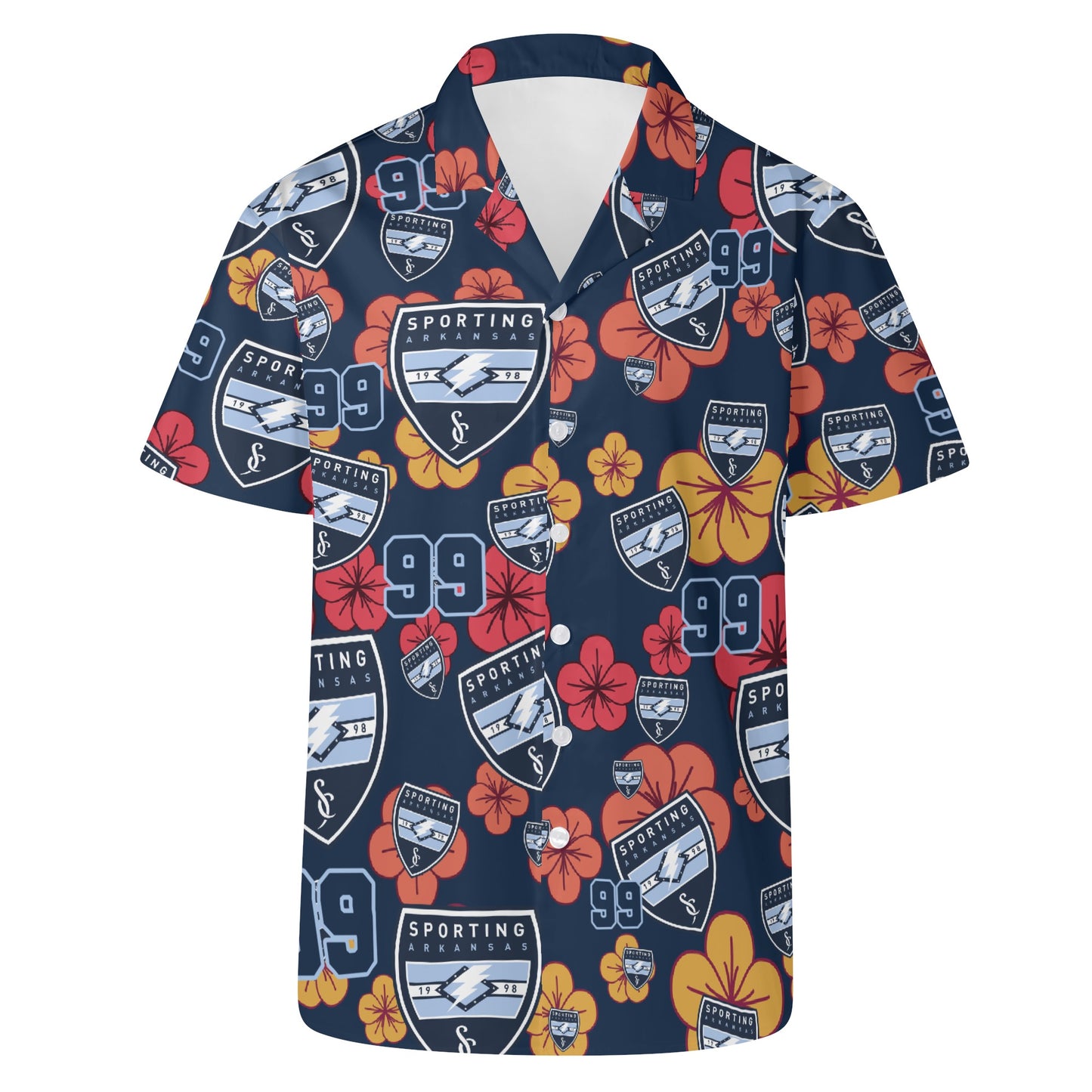 CUSTOM:  Hawaiian Shirt  (Floral) [Player Number]