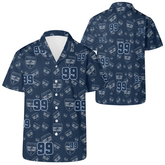 CUSTOM:  Hawaiian Shirt  (Crest Pattern) [Player Number]