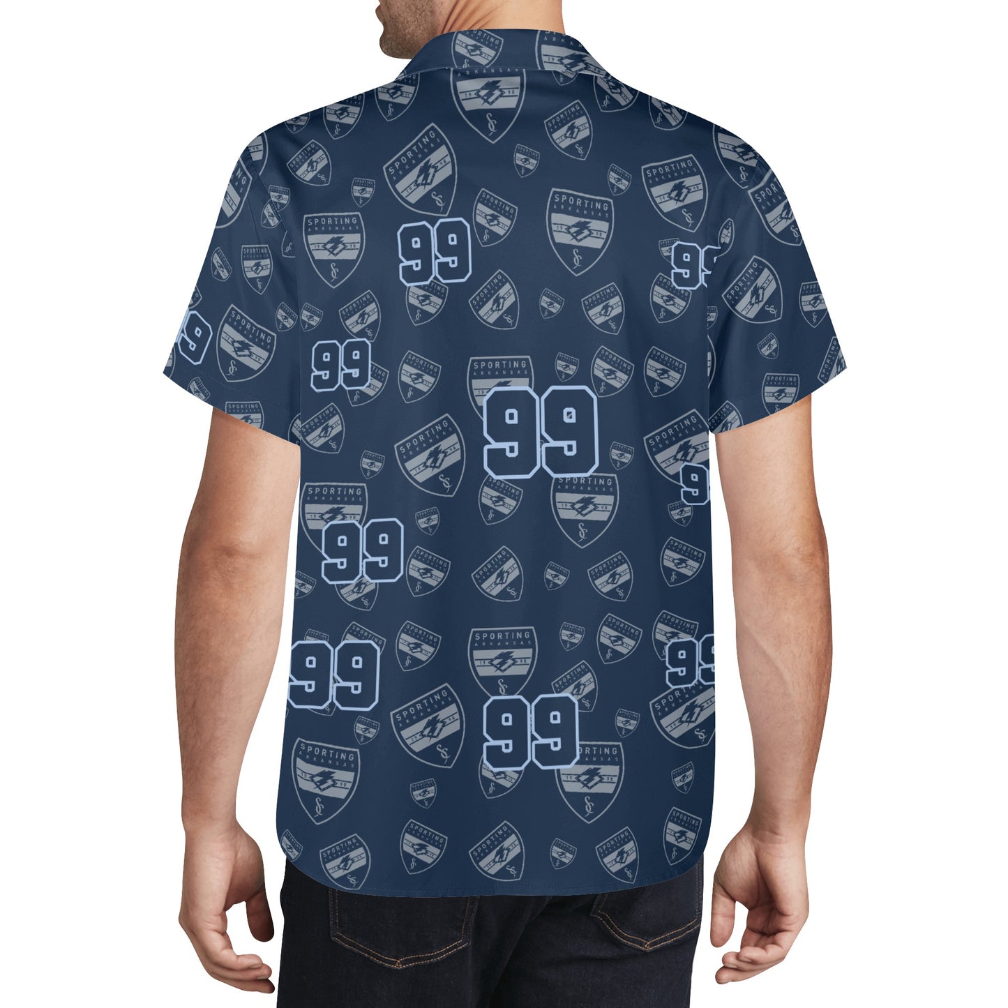 CUSTOM:  Hawaiian Shirt  (Crest Pattern) [Player Number]