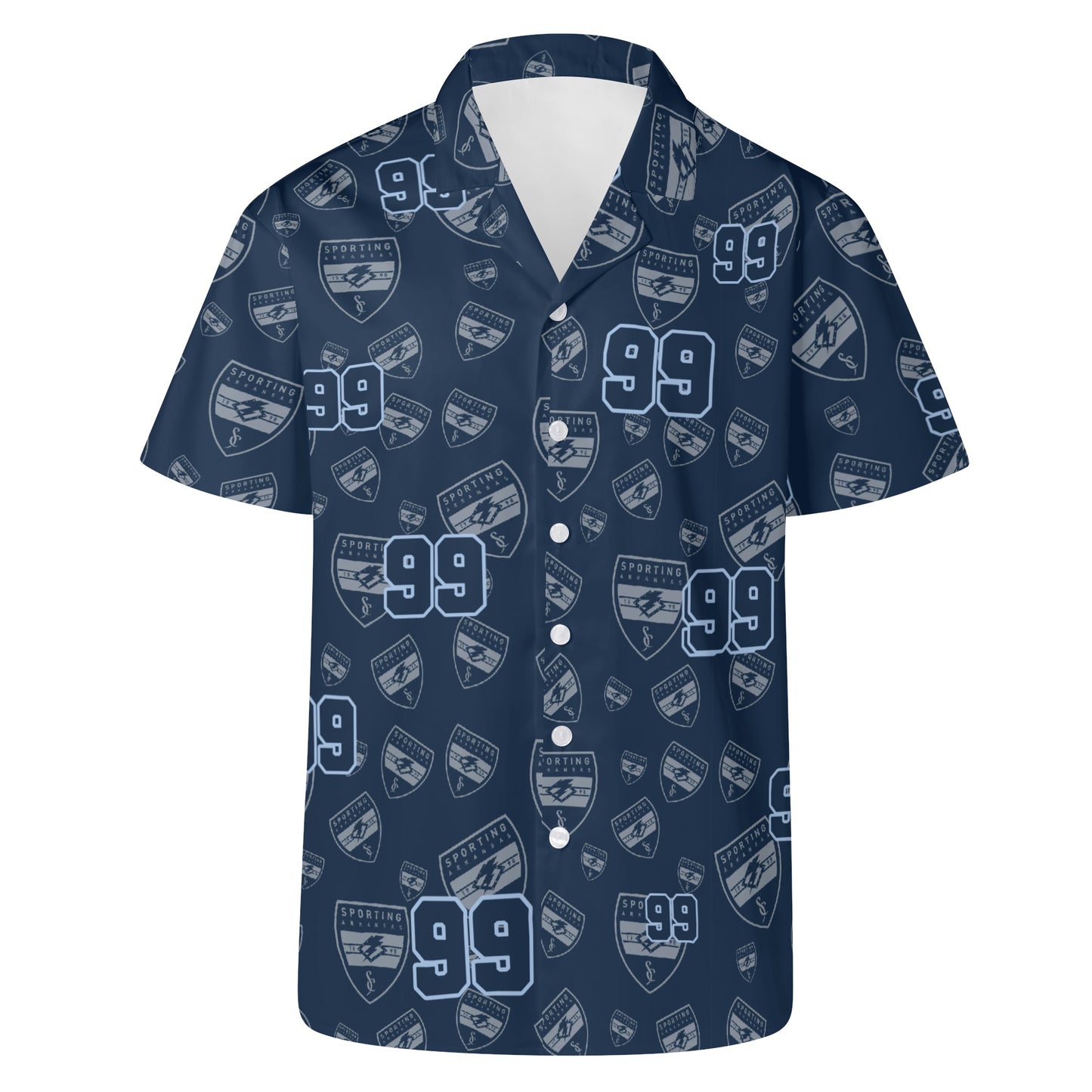 CUSTOM:  Hawaiian Shirt  (Crest Pattern) [Player Number]