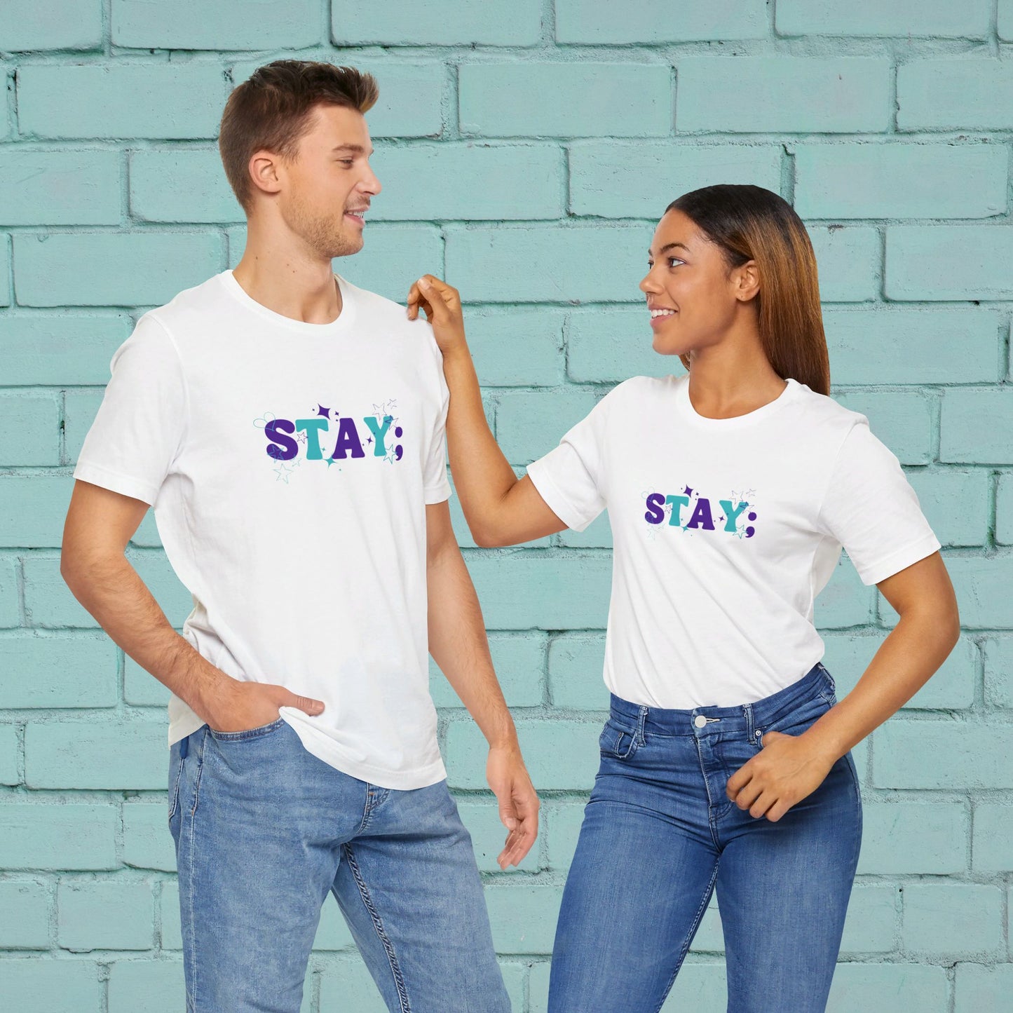 Bella+Canvas T-Shirt (SS) Stay; Teal|Purple