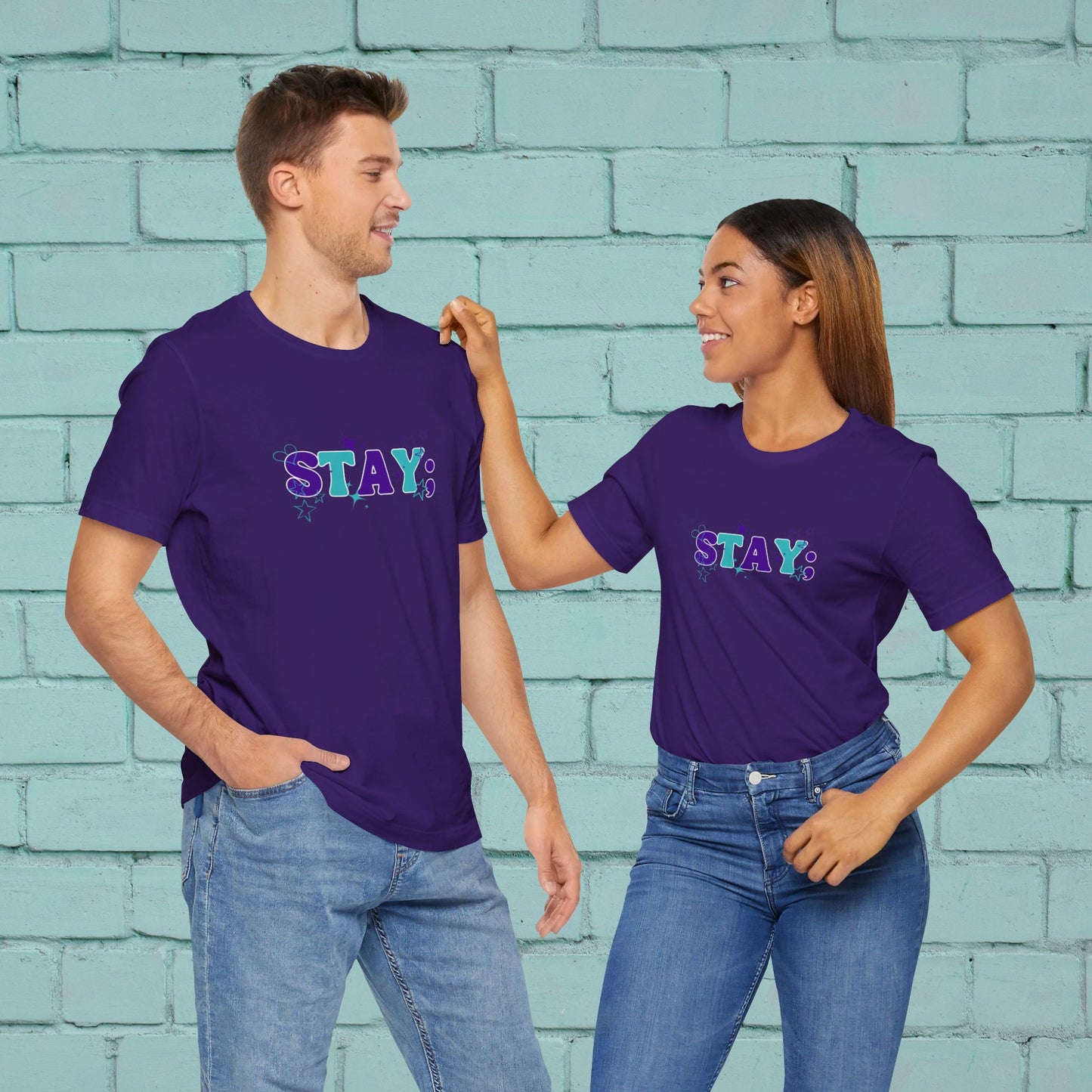 Bella+Canvas T-Shirt (SS) Stay; Teal|Purple