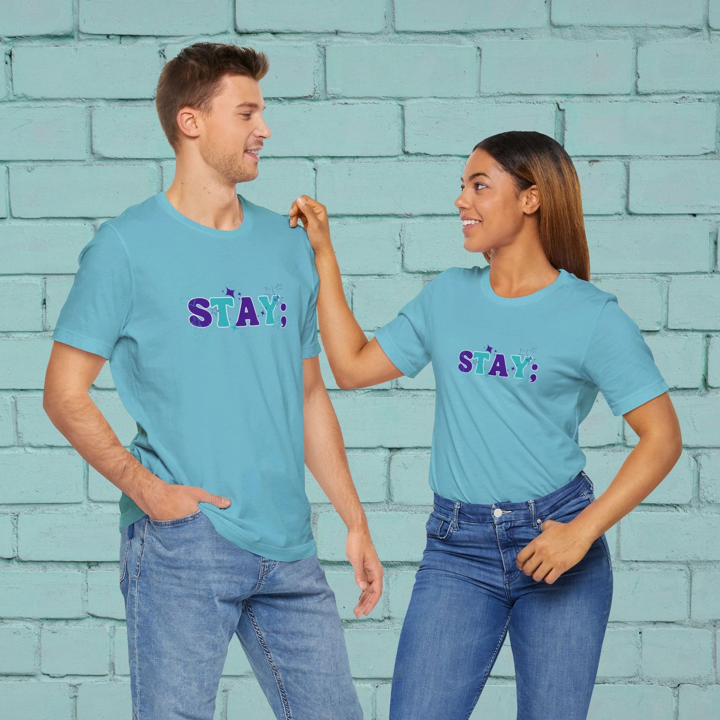 Bella+Canvas T-Shirt (SS) Stay; Teal|Purple