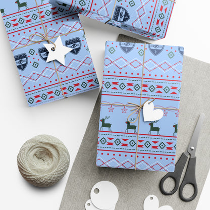 Holiday Gift Wrap  (Reindeer: Light Blue Pattern)