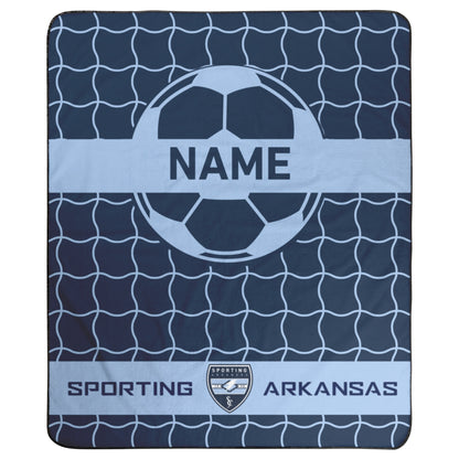 CUSTOM: Fleece Stadium Blanket  (Soccer Net Pattern) [Player Name] (51in x 61in)
