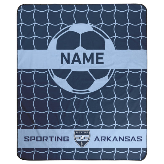 CUSTOM: Fleece Stadium Blanket  (Soccer Net Pattern) [Player Name] (51in x 61in)