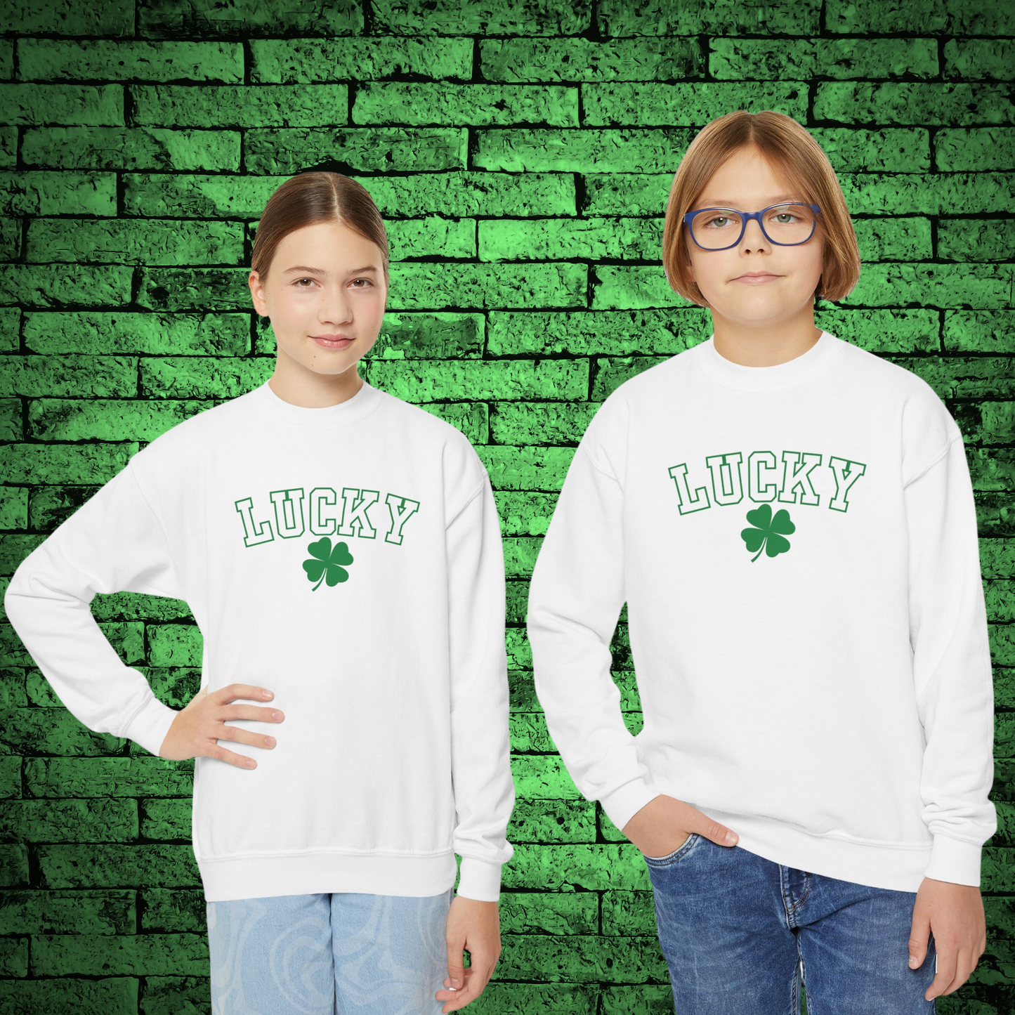 Gildan Youth Sweatshirt Lucky Clover