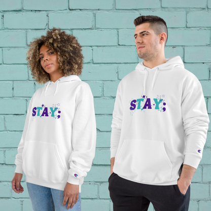 Stay; Breathe (Teal/Purple) Champion Hoodie (S700)