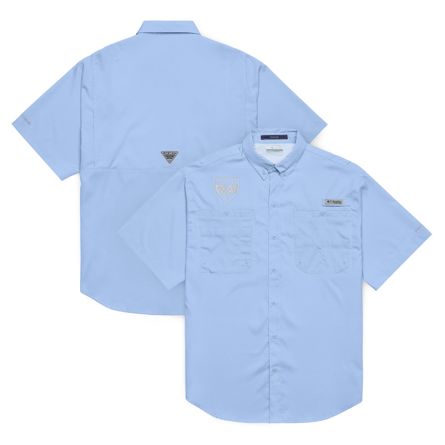 Embroidered Columbia Men's Short Sleeve Button Shirt